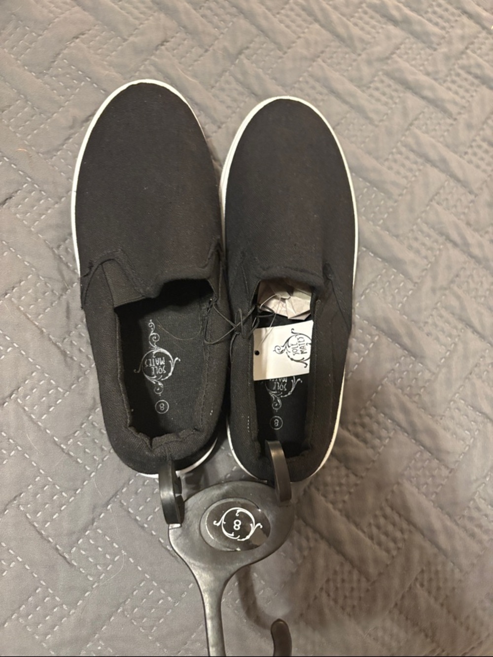 Women’s Black Slip-On Canvas Sneakers by SOFT MILE